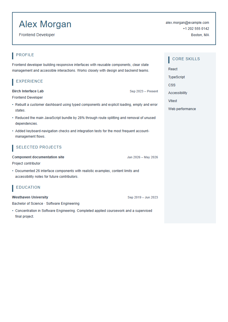 前端开发工程师 · 界面网格界面网格 · Interface简历模板完整预览